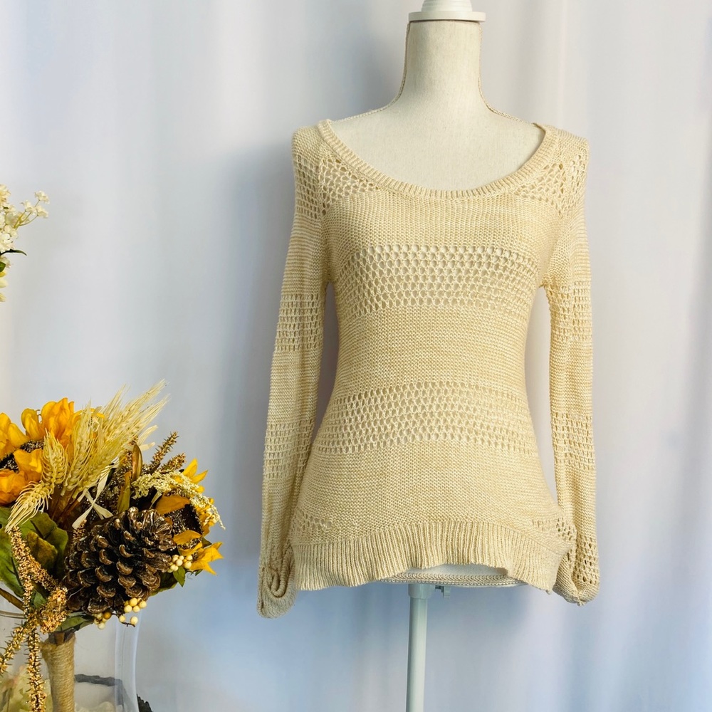 Roxy Cream Knitted Top size Small